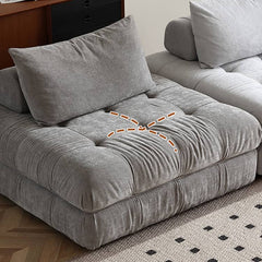 Modern Armless Sofa with Figure Cotton Upholstery - Durable Pine Wood Frame Gray Design for Living Room Hersa-1643