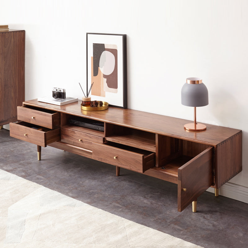 Sleek Black Walnut TV Stand - Durable and Stylish Entertainment Center K36N02