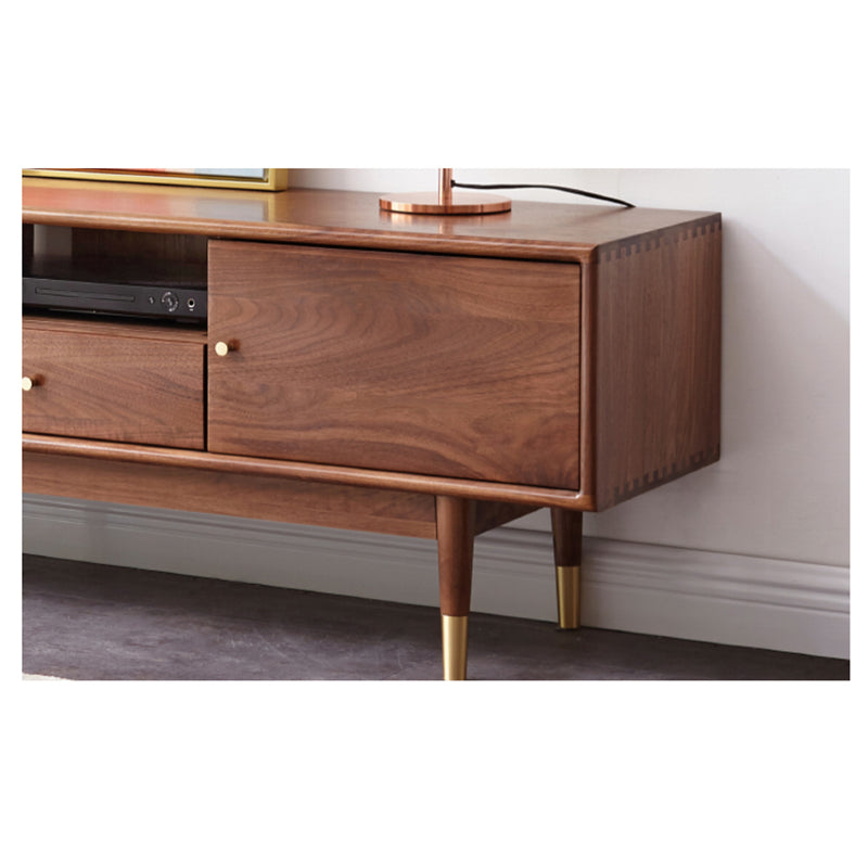 Sleek Black Walnut TV Stand - Durable and Stylish Entertainment Center K36N02