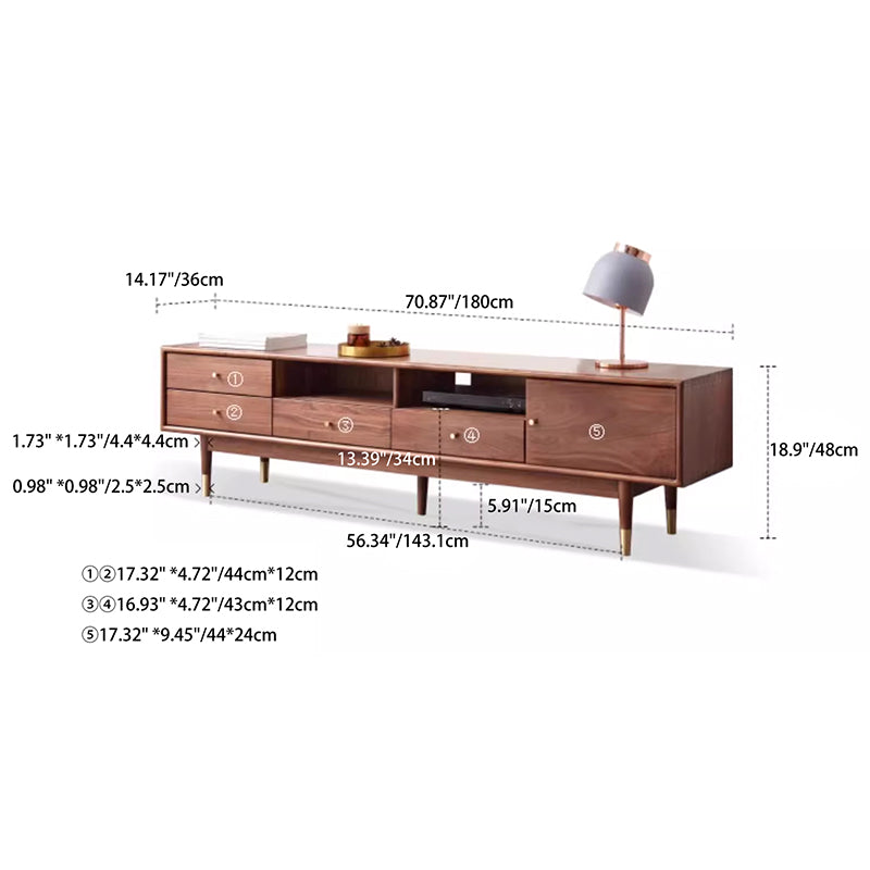 Sleek Black Walnut TV Stand - Durable and Stylish Entertainment Center K36N02