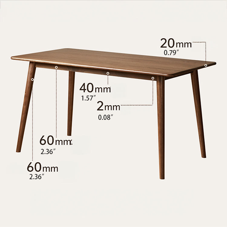 Modern Rectangular Black Walnut Dining Table - Stylish Design for Your Dining Room K36R01