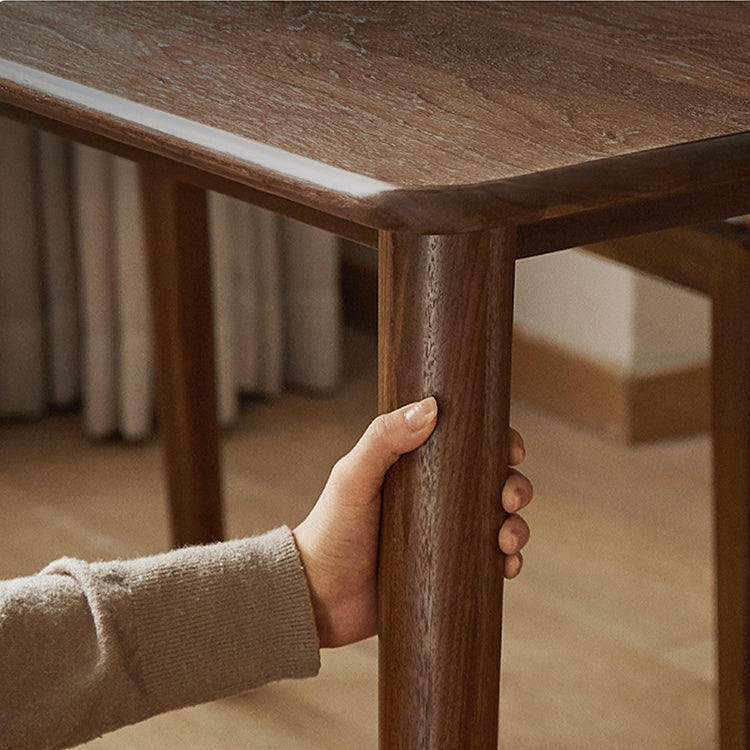 Modern Rectangular Black Walnut Dining Table - Stylish Design for Your Dining Room K36R01