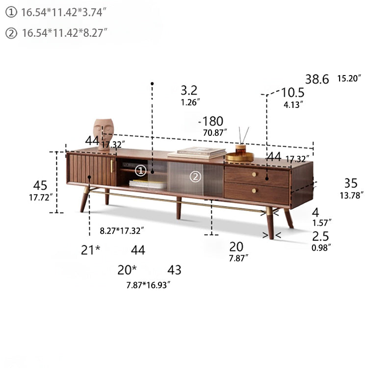 Modern Black Walnut TV Stand – Stylish and Modern Media Console for Livingroom Decor K40N01