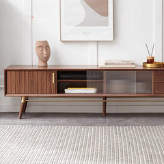 Modern Black Walnut TV Stand – Stylish and Modern Media Console for Livingroom Decor K40N01