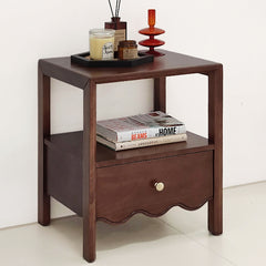 Luxury Brown Walnut Nightstand - Elegant Nightstand Storage Solution yw-206