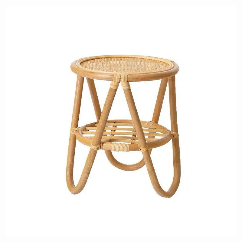 Natural Wood Finish Rattan End Table  - Elegant & Timeless Design tzm-549