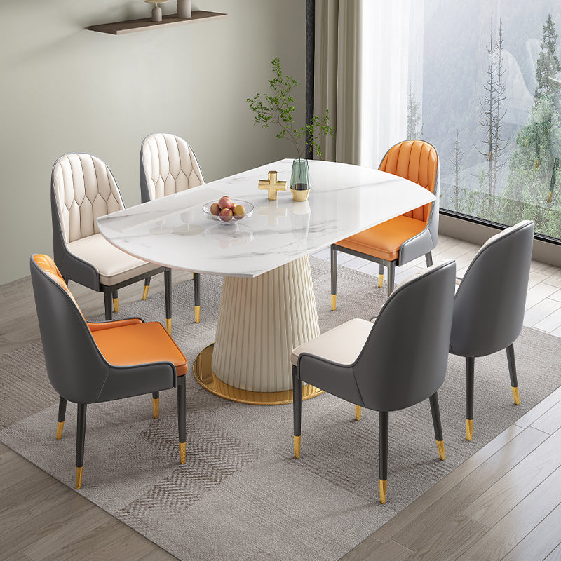 Modern Round Dining Table with Extendable Marble Top - Perfect for Your Dining Room qc-wy-1069-ty