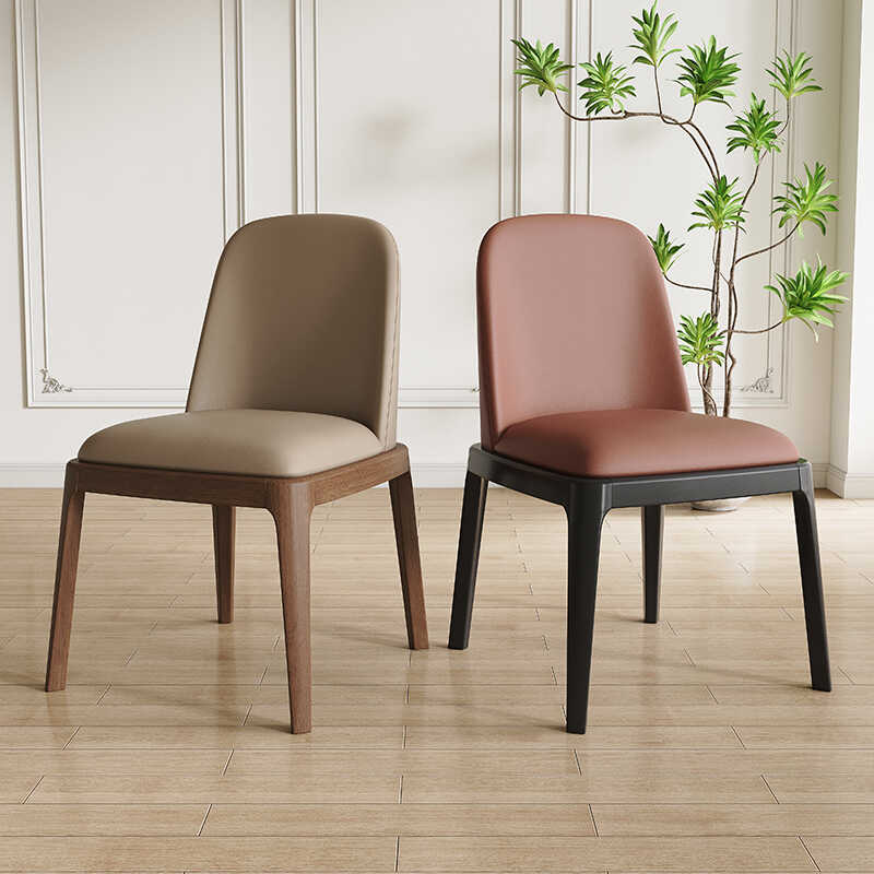 Minimalistic Ash Wood Dining Chair with Faux Leather Cushion for Diningroom jh-chair-d（xp）