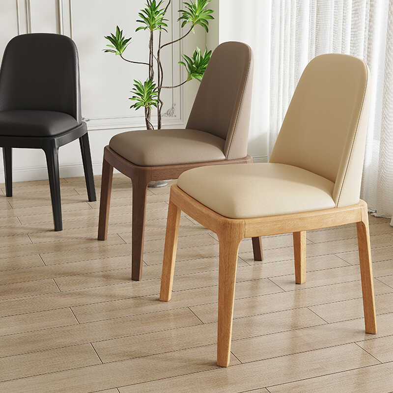 Minimalistic Ash Wood Dining Chair with Faux Leather Cushion for Diningroom jh-chair-d（xp）