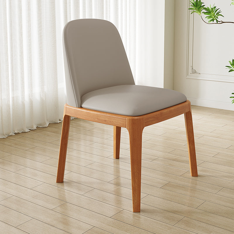 Minimalistic Ash Wood Dining Chair with Faux Leather Cushion for Diningroom jh-chair-d（xp）