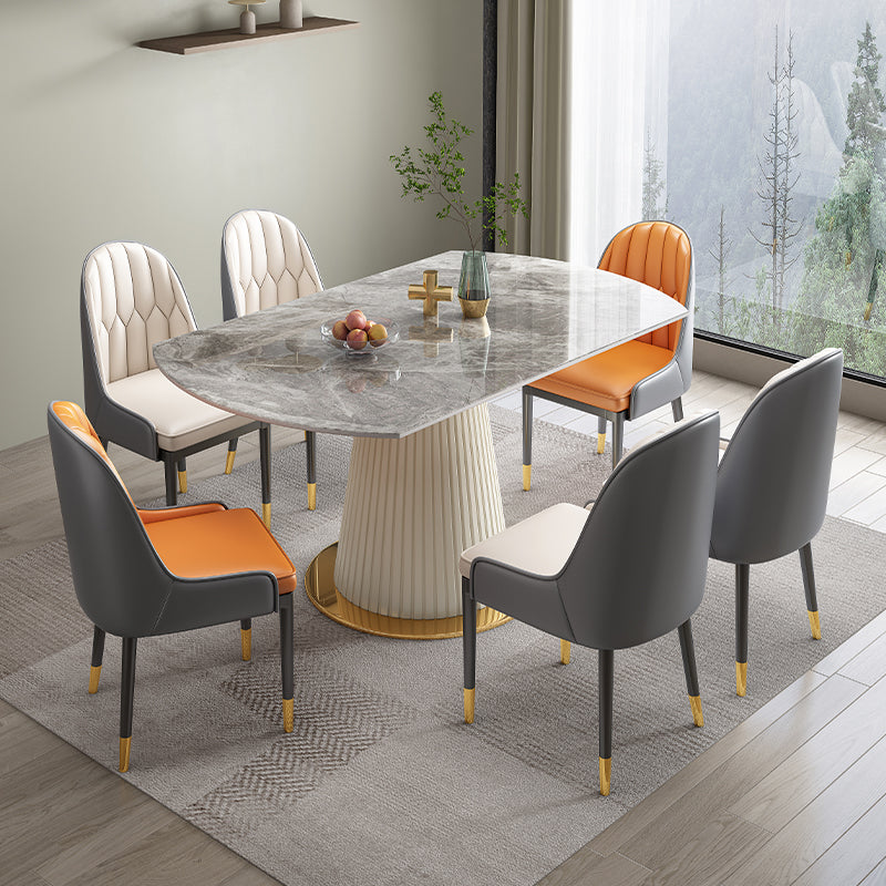 Modern Round Dining Table with Extendable Marble Top - Perfect for Your Dining Room qc-wy-1069-ty