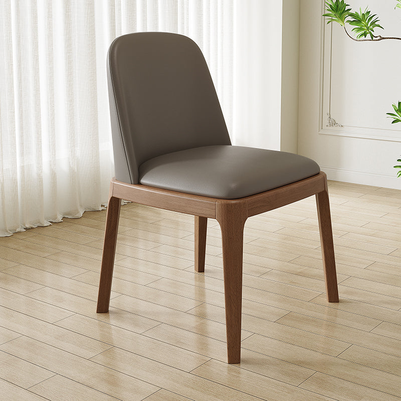 Minimalistic Ash Wood Dining Chair with Faux Leather Cushion for Diningroom jh-chair-d（xp）