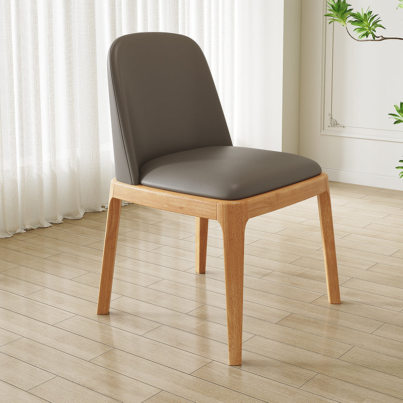 Minimalistic Ash Wood Dining Chair with Faux Leather Cushion for Diningroom jh-chair-d（xp）