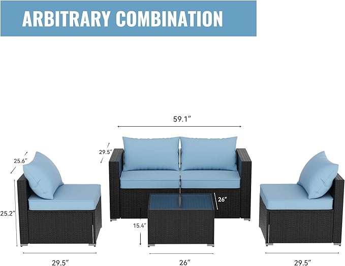 Stylish Rattan & Urethane Outdoor Sofa Set - Perfect for Patio, Porch, or Garden PA01001