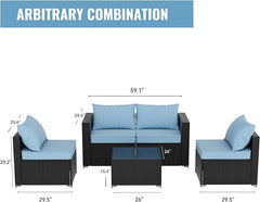 Stylish Rattan & Urethane Outdoor Sofa Set - Perfect for Patio, Porch, or Garden PA01001