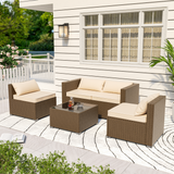 Stylish Rattan Outdoor Sofa Set for Patio, Porch, or Garden PA01001
