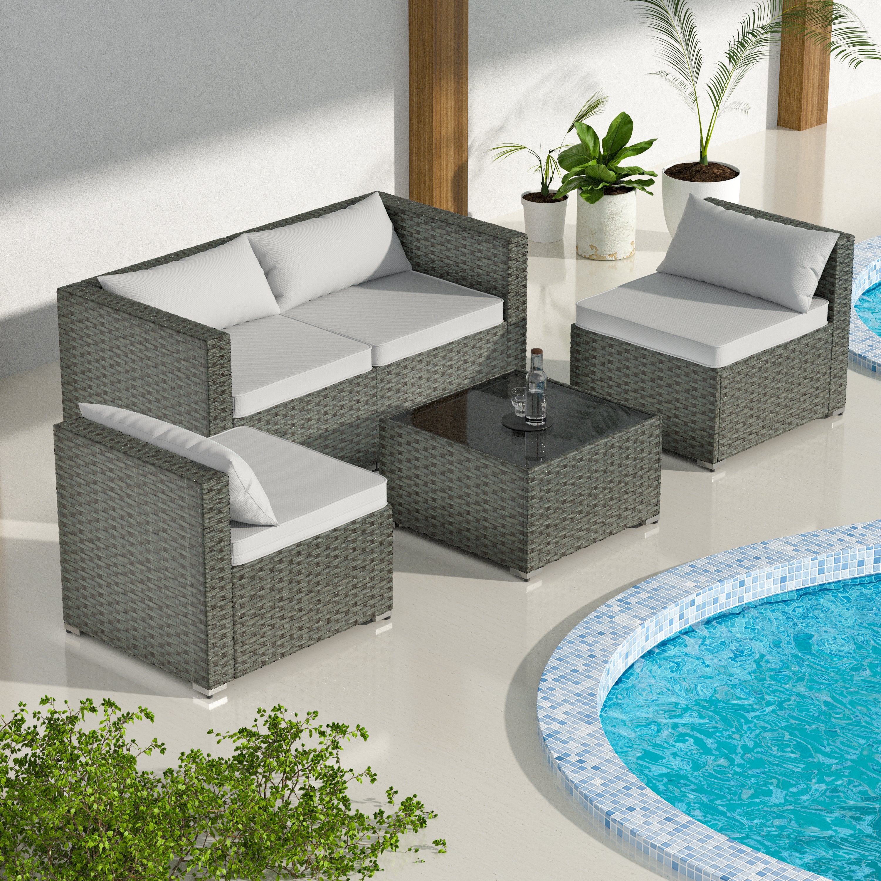 Stylish Rattan & Urethane Outdoor Sofa Set - Perfect for Patio, Porch, or Garden PA01001