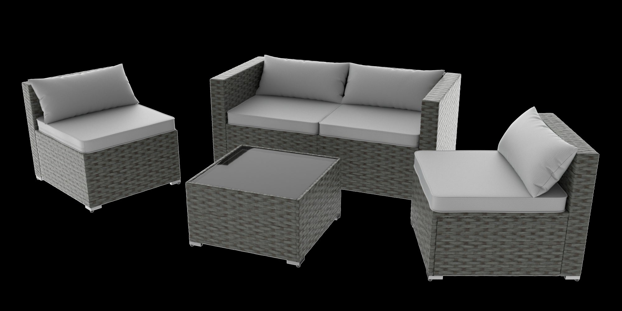 Stylish Rattan & Urethane Outdoor Sofa Set - Perfect for Patio, Porch, or Garden PA01001