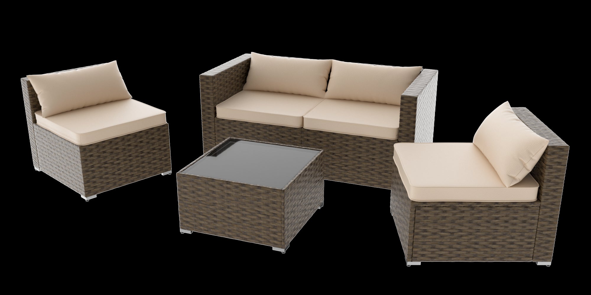 Stylish Rattan & Urethane Outdoor Sofa Set - Perfect for Patio, Porch, or Garden PA01001