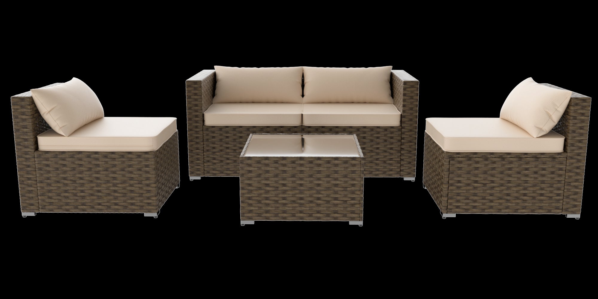 Stylish Rattan & Urethane Outdoor Sofa Set - Perfect for Patio, Porch, or Garden PA01001