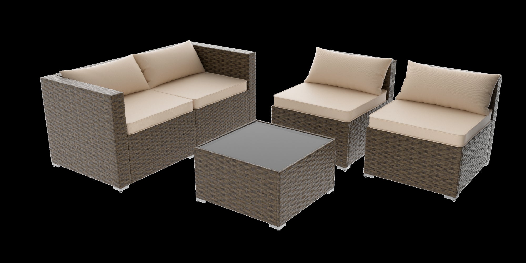 Stylish Rattan & Urethane Outdoor Sofa Set - Perfect for Patio, Porch, or Garden PA01001