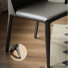 Luxurious Leather Dining Chair with 4 Metal Legs - Modern & Sturdy Design for Dining Room S03123