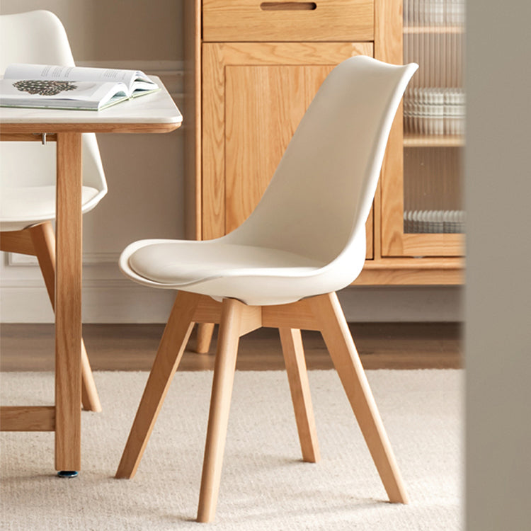 Modern Oak Wood Dining Chair with Genuine Leather Upholstered - Comfort for Your Dining Room S0399