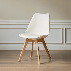 Modern Oak Wood Dining Chair with Genuine Leather Upholstered - Comfort for Your Dining Room S0399