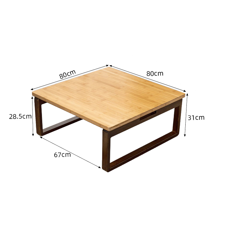 Square Bamboo Coffee Table Foldable for Living Rooms Modern Style hsl-93