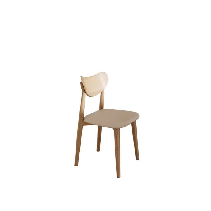 Off White Ash Wood Dining Chair with PU Leather Upholstery – Elegant and Stylish Seating fsm-969