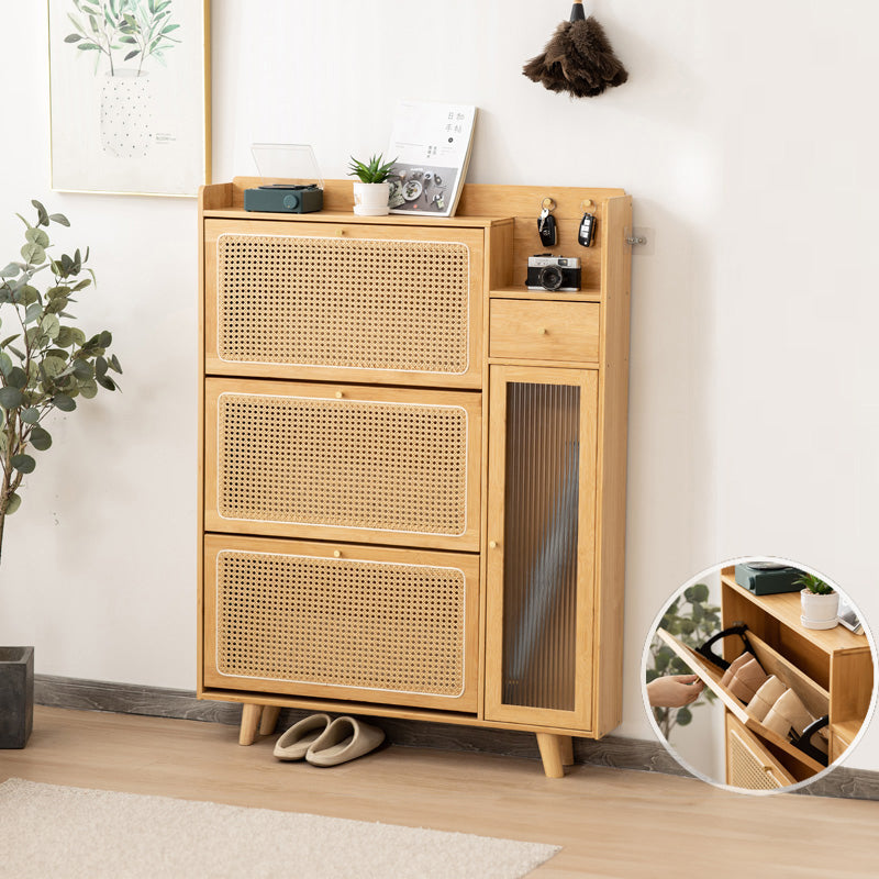 Elegant Bamboo Sideboard with Natural Wood Accents and Durable ABS Resin hsl-78