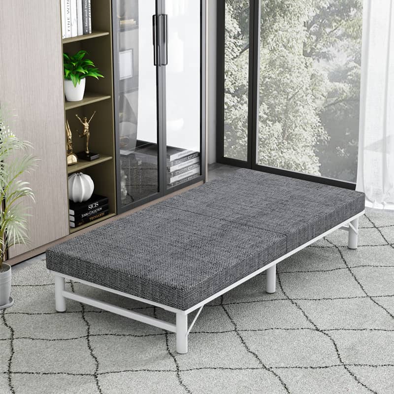 Luxurious Multi-Material Bed - Steel Frame with Laminated Wood & Bamboo Charcoal Foam fcsnm-903