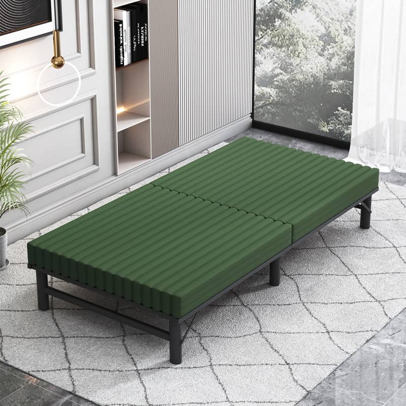 Ultimate Comfort Bed - Stylish Design in Green, Black & Brown with High-Quality Foam and Durable Laminated Wood fcsnm-907