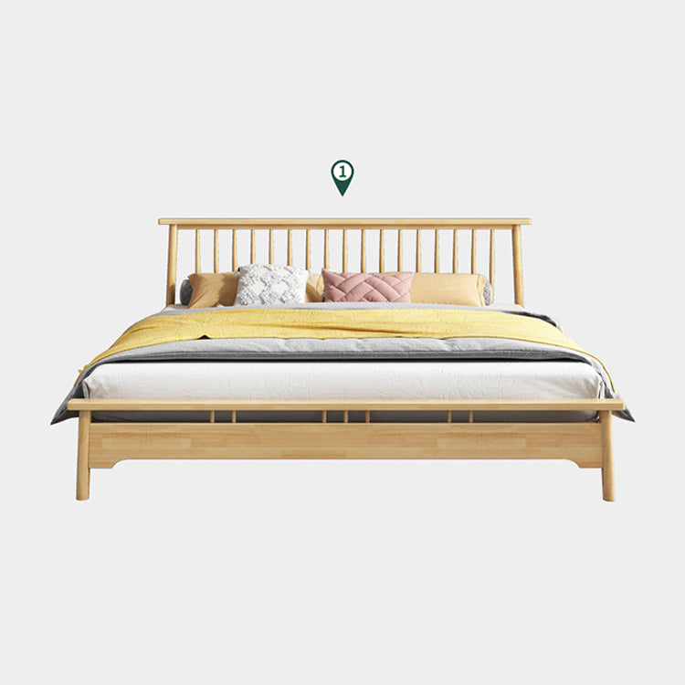 Natural Brown Rubber Wood Bed Frame | Solid Wood Construction hglna-1442