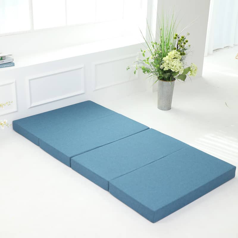 Comfortable Foam Bed Mattress in Elegant Brown, Grey, and Light Blue Polyester Cover fcsnm-909