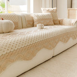 Cookie Pattern Plush Couch Cover, Soft Skin-Friendly Non-Slip Sofa Protector, Washable Furniture Cover for Pets, Kids and Living Room gsft-9032