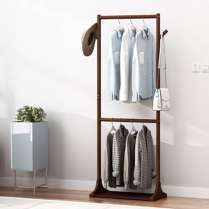 Elegant Brown Bamboo Coat Hanger - Strong & Stylish Clothing Organizer hsl-135