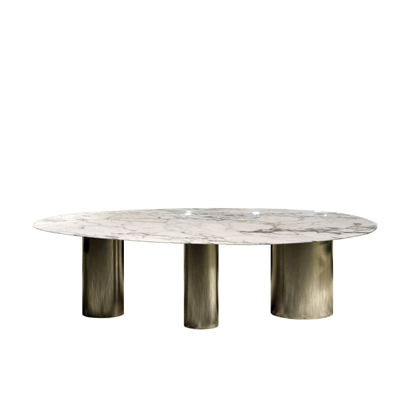 Elegant Sintered Stone Table with Stainless Steel Frame – Durable & Modern Design fld-2749