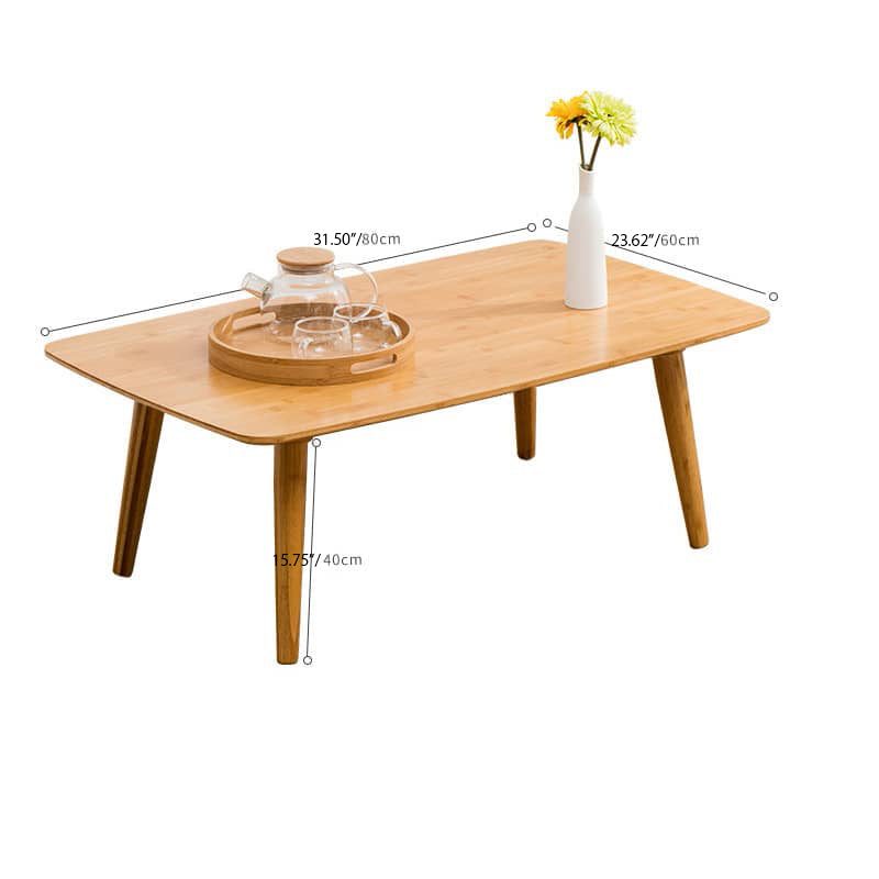 Minimalistic Rectangular Bamboo Dining Table in Natural Wood Color - Perfect for 6 Seaters hsl-119