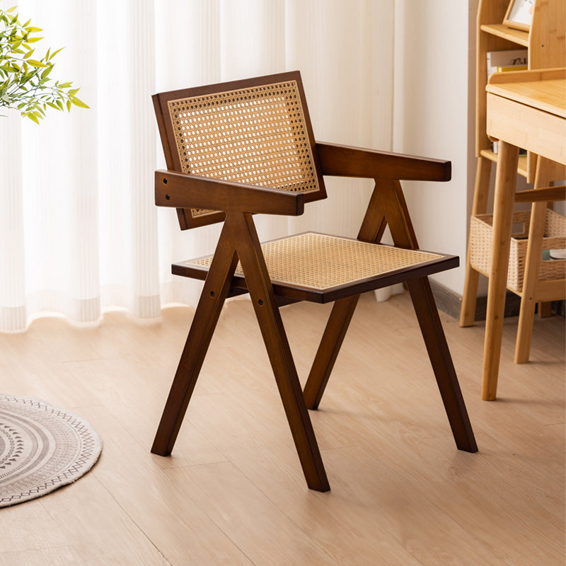 19.7‘’ Bamboo Dining Chair with Durable ABS Resin Finish & Rattan Back for Diningroom hsl-69