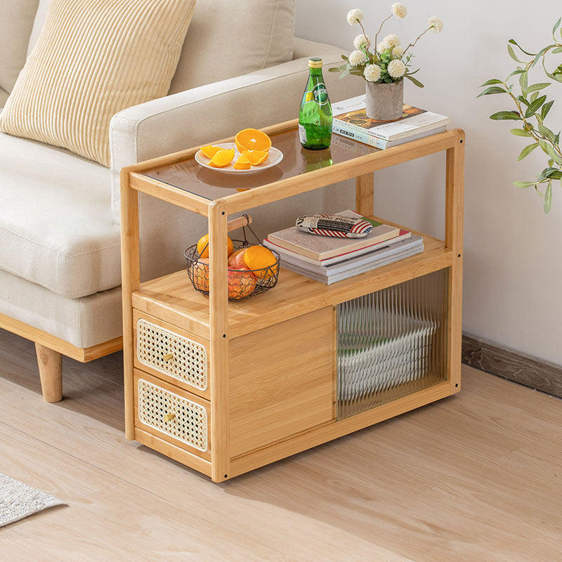 Modern End Table with Storage - Glass Top for All Your Rooms hsl-82