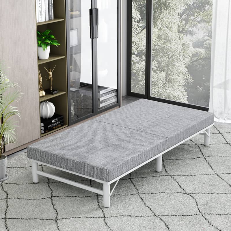 Luxurious Multi-Material Bed - Steel Frame with Laminated Wood & Bamboo Charcoal Foam fcsnm-903