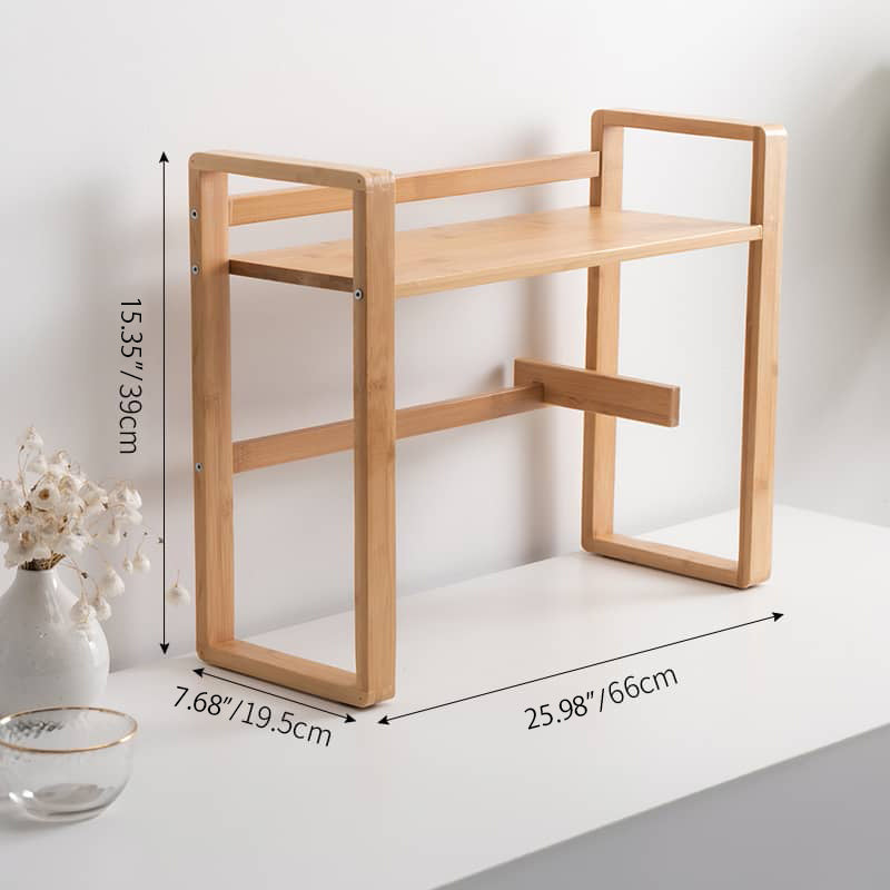 Stylish Natural Wood Color Bamboo Storage Rack for Modern Homes hsl-395