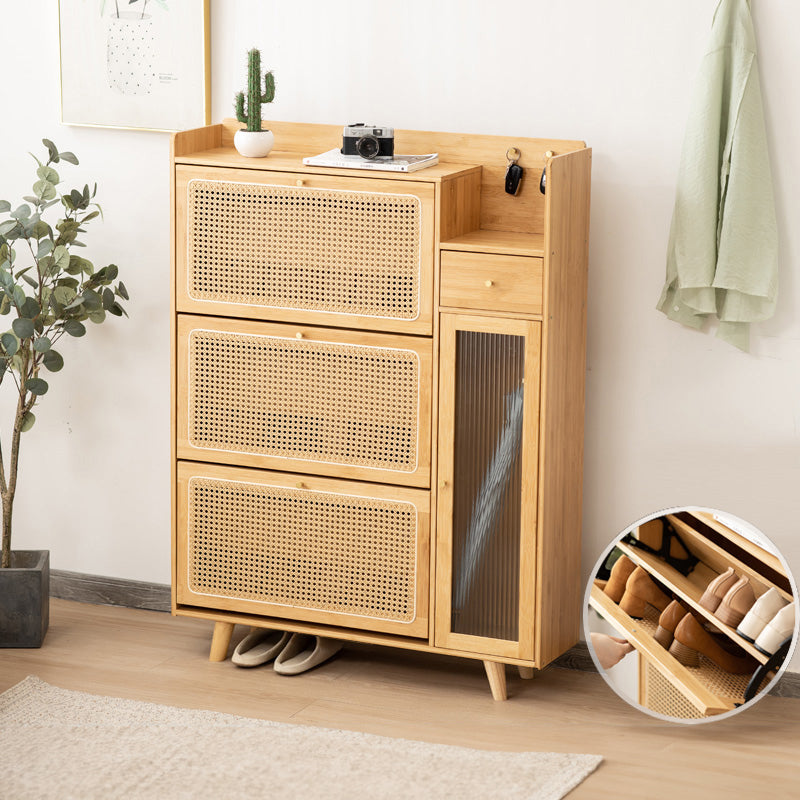 Elegant Bamboo Sideboard with Natural Wood Accents and Durable ABS Resin hsl-78