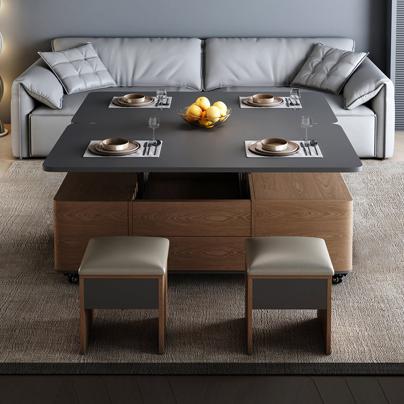 Rectangular Coffee Table with Lift-Top & 4 Ottomans - Modern Design with Storage fajf-957