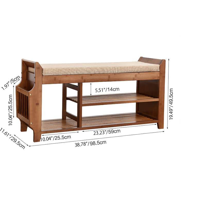 Elegant Brown Bamboo Stool - Chic & Durable Seating Solution hsl-100