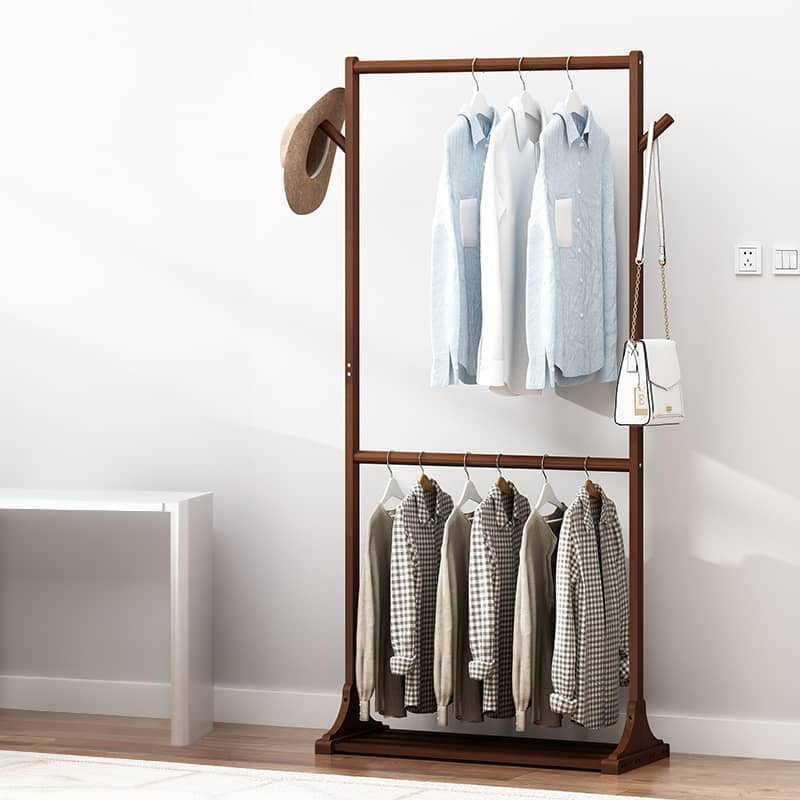 Elegant Brown Bamboo Coat Hanger - Strong & Stylish Clothing Organizer hsl-135