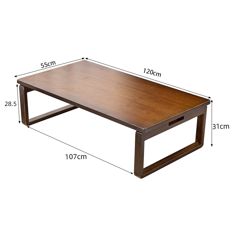 Elegant Dark Brown Bamboo Table – Natural Wood Finish hsl-92