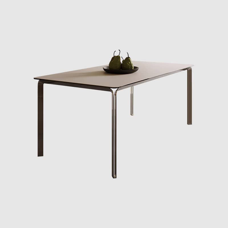 Modern Sintered Stone Glass & Stainless Steel Table – Luxury Design for Your Home fld-2748