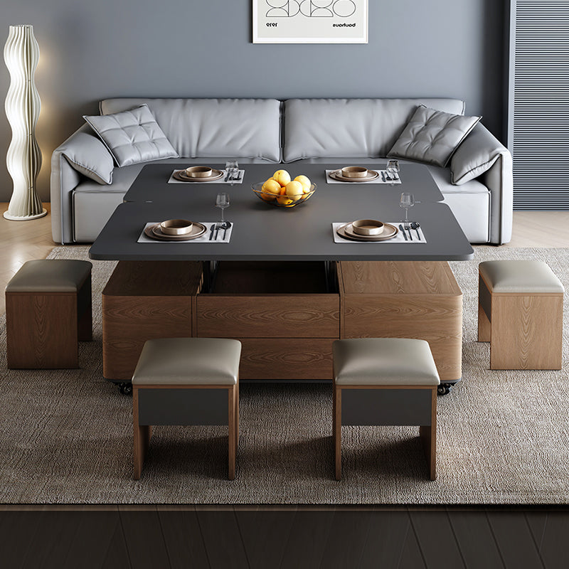 Rectangular Coffee Table with Lift-Top & 4 Ottomans - Modern Design with Storage fajf-957